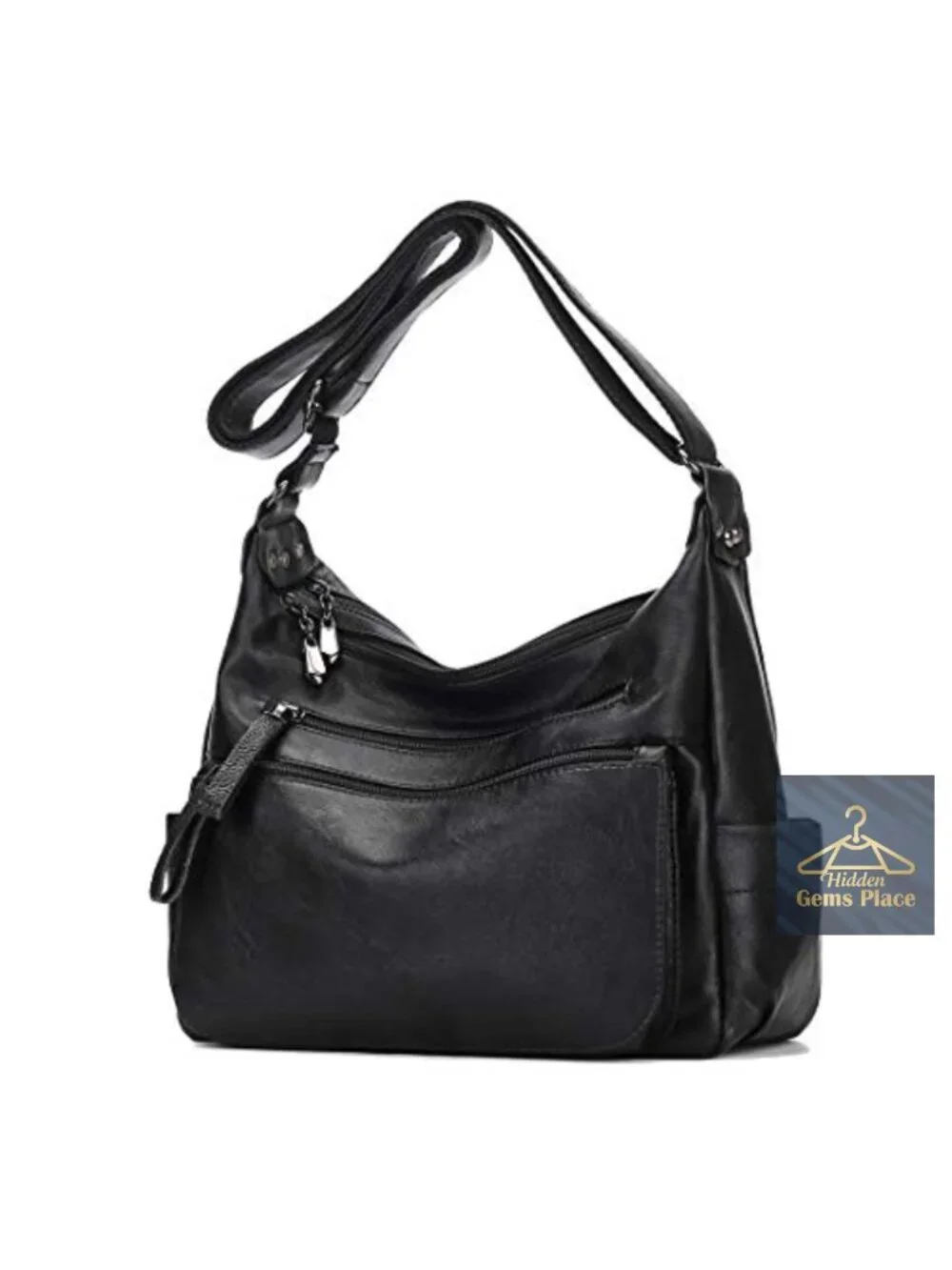 PU Leather Crossbody Hobo Bag Multi-Pocket Shoulder Tote